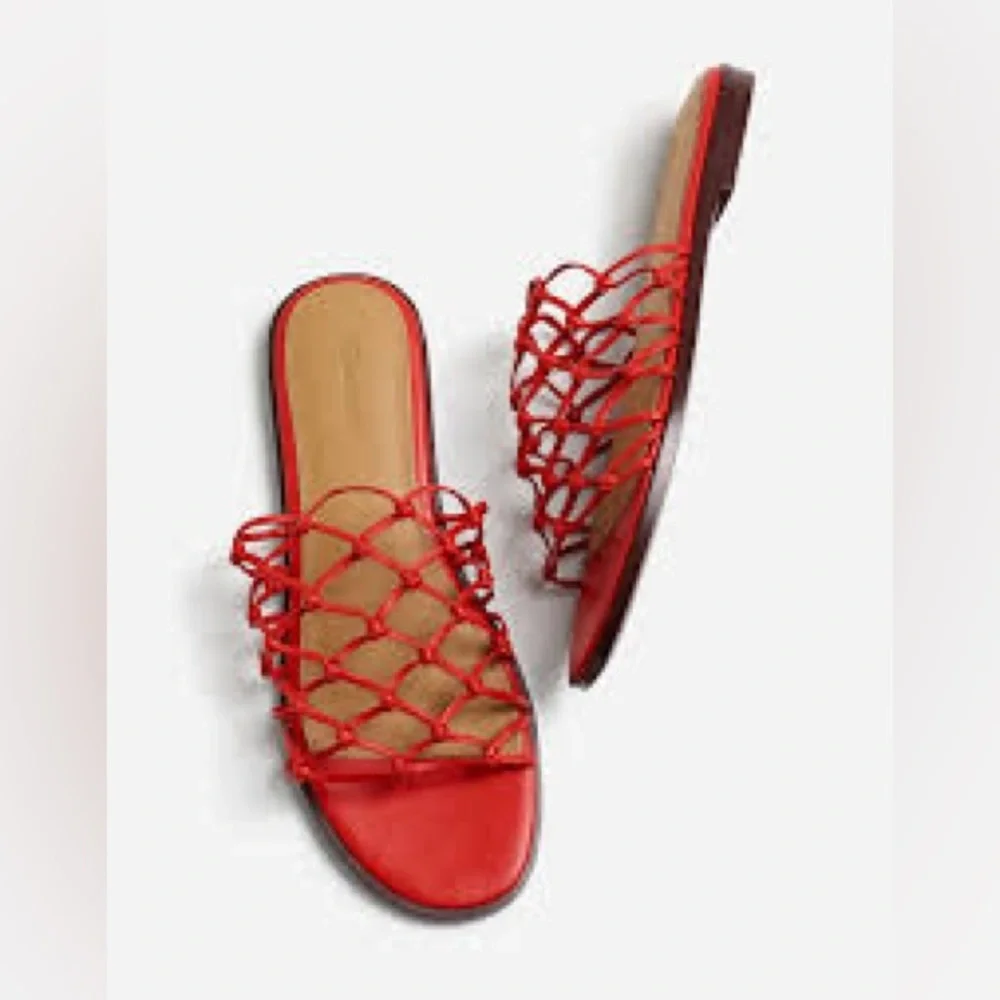Madewell Red Braided Slide Sandals